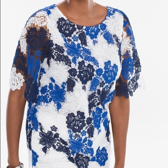 NWT Chico’s size 0 (size small) gorgeous lace lined blouse scalloped - Picture 7 of 7